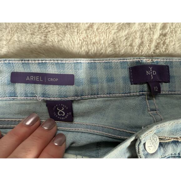 NYDJ Ariel Crop Gingham Jean Capri Size 12 - Picture 4 of 7